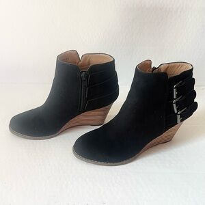 Dolce Vita Black Booties Heeled Wedge Boot Women’s Size 6.5